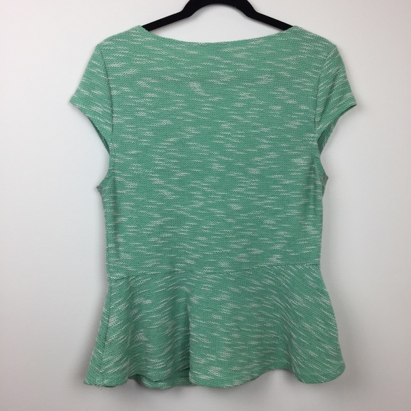 Anthropologie Postage Stamp Green Peplum Knit L - Picture 6 of 7